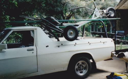 homemade landsailer on WB ute