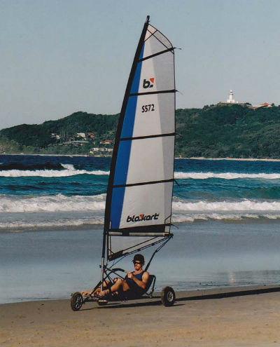 Blokart with lighthouse in the background