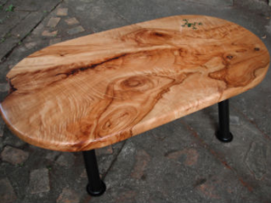 A camphor slab table