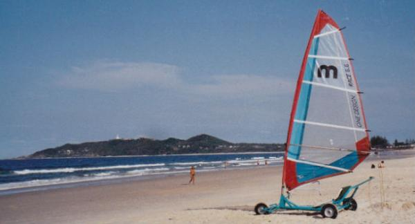 My homemade land sailer on the beach